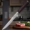 Нож для разделки мяса, профессиональный поварской нож, кухонные ножи с узором из дамасской стали, японский нож сантоку, тесак для мяса