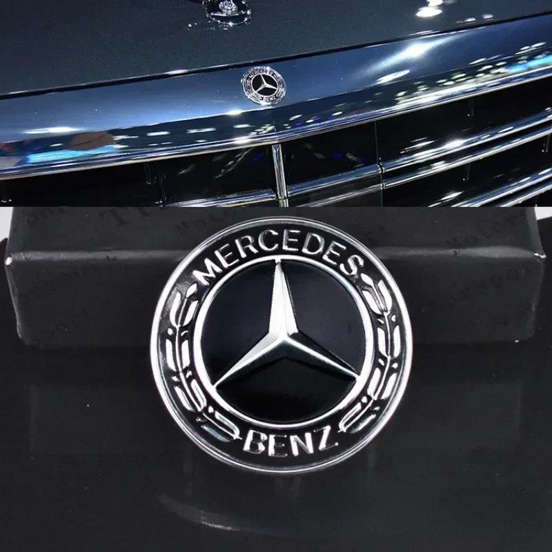 UBLNQ1 C200 E200 For Mercedes Benz 38mm 42mm ABS Car Hood Sticker Car Front Grilled Cover Emblem Accessory for Mercedes Benz W203 W204