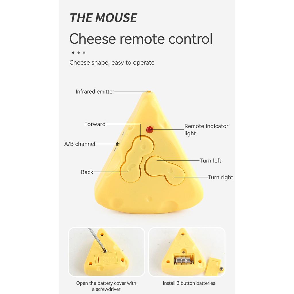 Wireless Simulation Mouse Cat Toy for Indoor Kitten Remote-Controlled Cat Toy Soft Flocking Mouse Kitten Training
