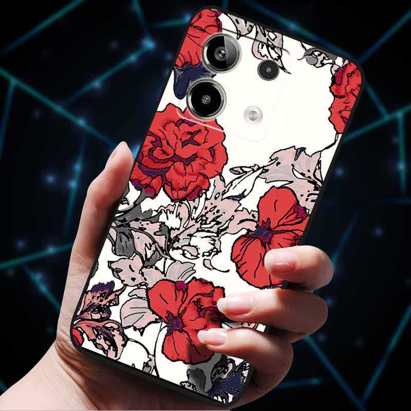 3D Цветочные тисненые чехлы для Redmi Note 13 Чехол Note13Pro 5G Мягкие силиконовые чехлы для телефона для Redmi Note 13 Pro Plus Задняя крышка Сумка