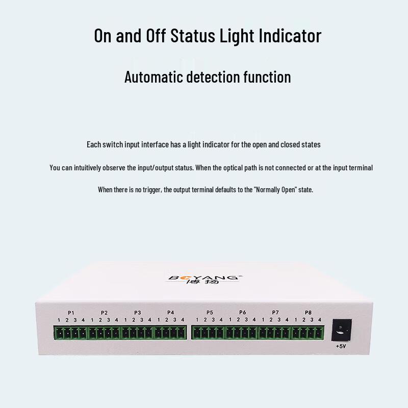 BOYANG 8-Channel Bidirectional Switch Signal Fiber Optic Transceiver