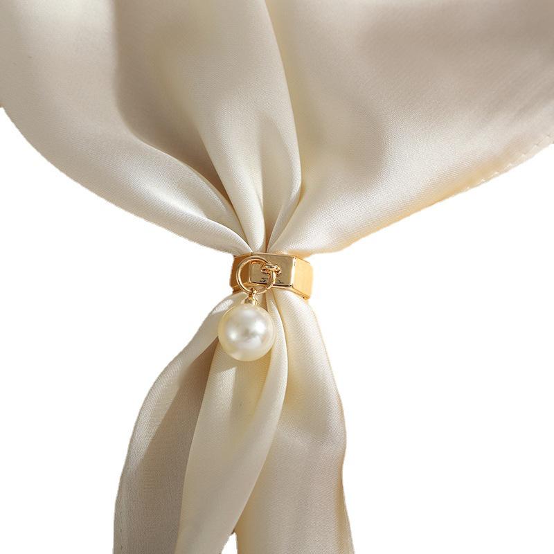 Японская и корейская пряжка из титановой стали для шарфа — простой дизайн для шелковых шарфов