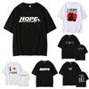Надежда на сцене Уличный K-pop Фан Топ Мужская Женская Футболка J-HOPE LA Мировой тур Счастливый JIN Графический принт Круглый вырез Летняя Повседневная Футболка
