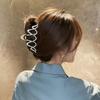 Elegant Geometric Wave Metal Gold Silver Hair Claw Clip For Women Accessories Large Punk Crab Jaw Clamps Hairgrip Headdress 2023
