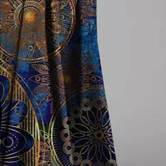 Женское платье с косым вырезом, лоскутным узором, А-силуэтом, цветным принтом, плиссированными длинными рукавами, в стиле бохо, свободное макси-платье