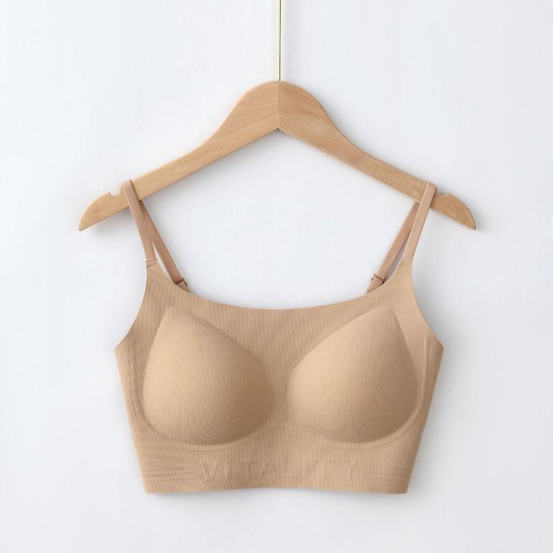 Seamless Fixed Cup Gathered and Brushed Liquid Foundation Small and Comfortable Invisible Beautiful Back Underwear Big Breasts