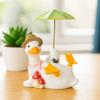 Simulated Duck Umbrella Ornament Handicraft Cartoon Resin Animal Sculpture  Balcony Garden Supplies