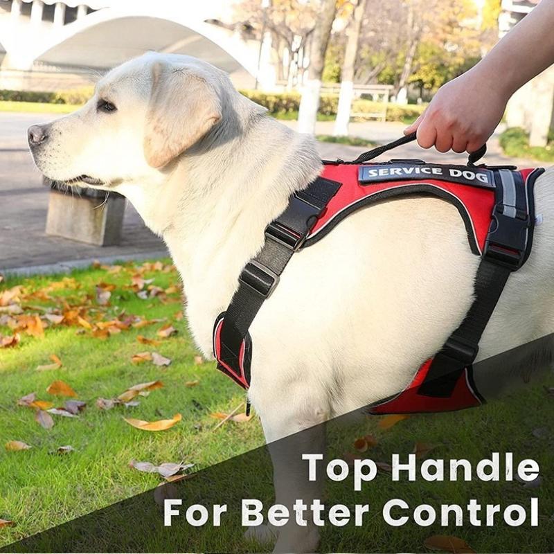 Large Dog Service Dog Harness Pet Supplies Dog Chest Harness Anti-escape Vest Style Traction Rope Reflective Adjustable Breathable Chest Strap