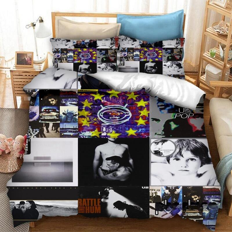 Новый 3D-принт рок-музыка Группа U Два комплекта постельного белья для мальчиков и девочек Твин Queen Size Пододеяльник Наволочка Кровать Дети Взрослый Домашний Текстиль
