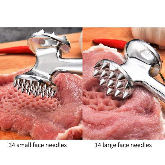 Meat Tenderizer Hammer with Anti-Slip Handle Dual-Sided Mirror Polished Comfortable Grip Pounder Heavy Duty Pounder Tool for Steak Fish