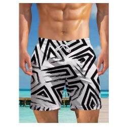 Men's beach shorts, gym shorts, 3D printing, graphic printing, breathable, soft shorts for vacation