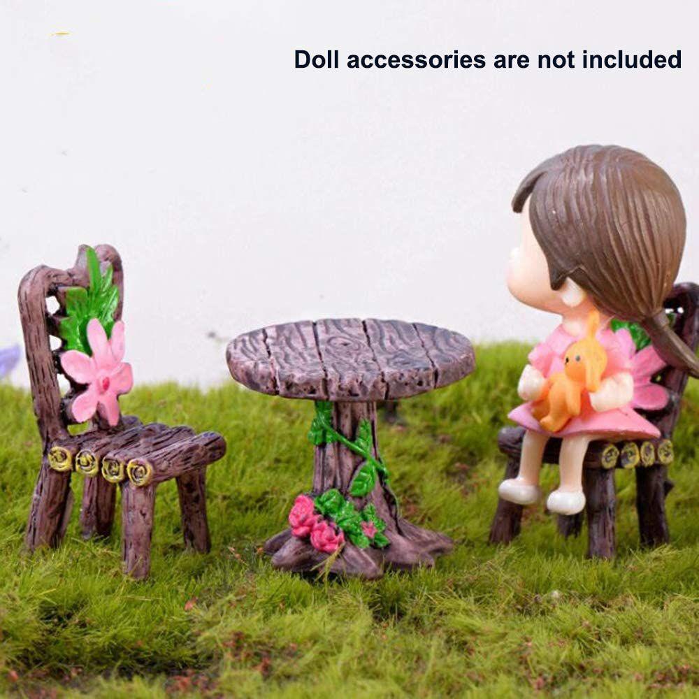 DIY Gifts Home Decor Mini Miniature Micro Landscape Garden Furniture Ornament Table and Chairs