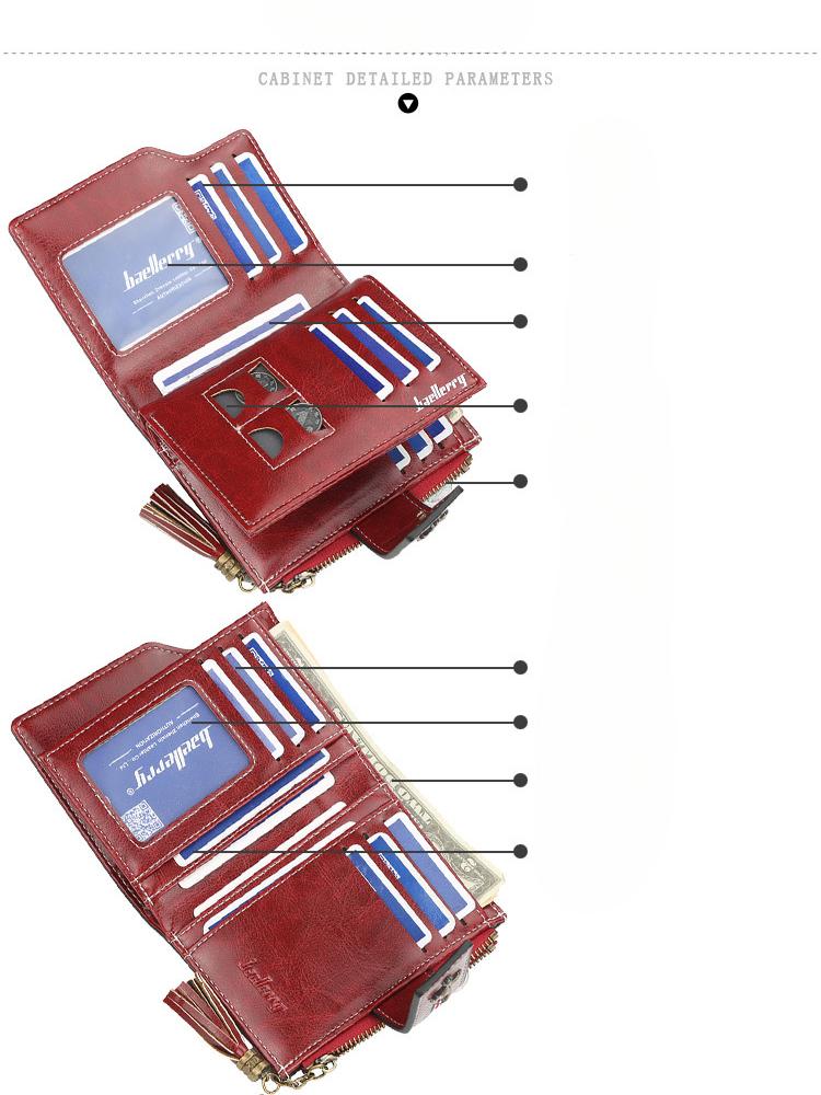 Женский короткий кошелек Baellerry Модный кошелек с кисточкой Кошелек на молнии для монет Короткий бумажник из ПУ кожи Держатель для карт