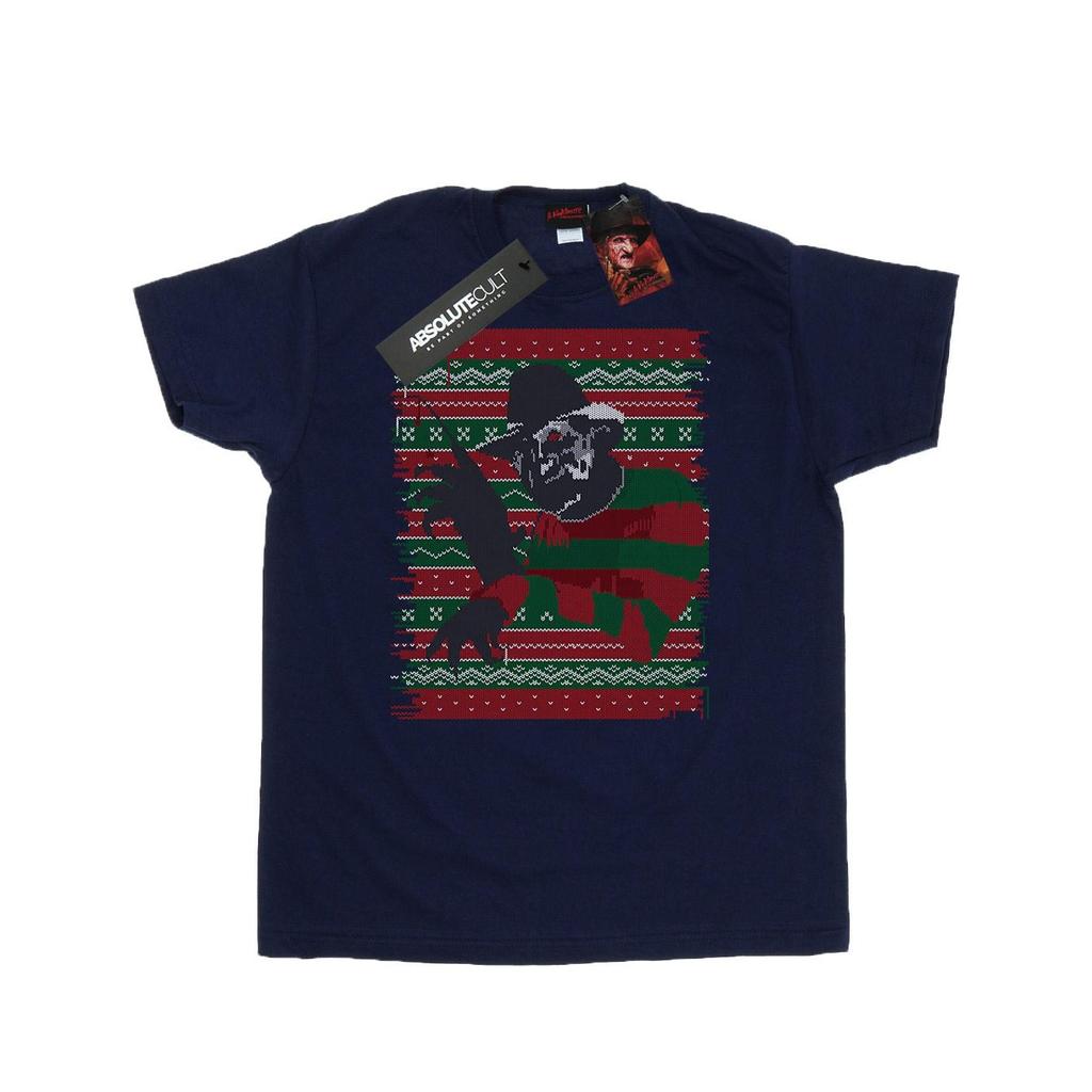 A Nightmare On Elm Street Mens Christmas Fair Isle T-Shirt