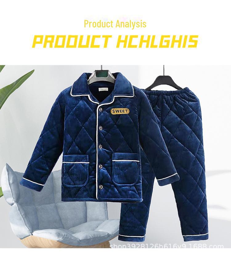 Очень плотная зимняя фланелевая пижама для мальчиков - теплая цельная для детей среднего и большого размера