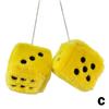 2pcs Fuzzy Plush Dice With Dots Square Hot Stamping Dot Dice Hanging Mirror Cube Pendant Car Ornament Sieve Anime Car Decoration