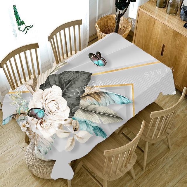 Красивый цветочный узор скатерть букет пейзаж прямоугольная скатерть день рождения ужин домашний декор аксессуары