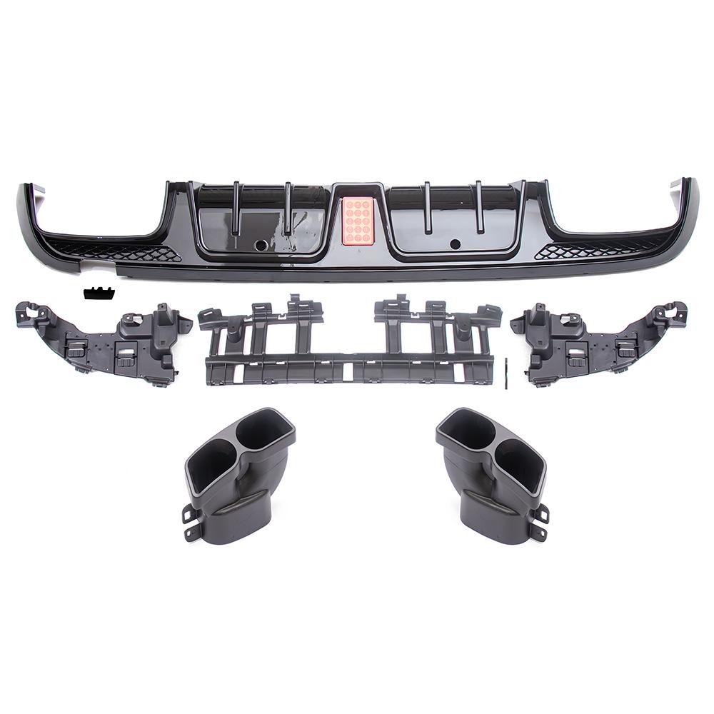 Compatible with 2015-2018 Mercedes-Benz C-Class W205 Two/Four-Door Brabus Rear Diffuser & Exhaust Tips.