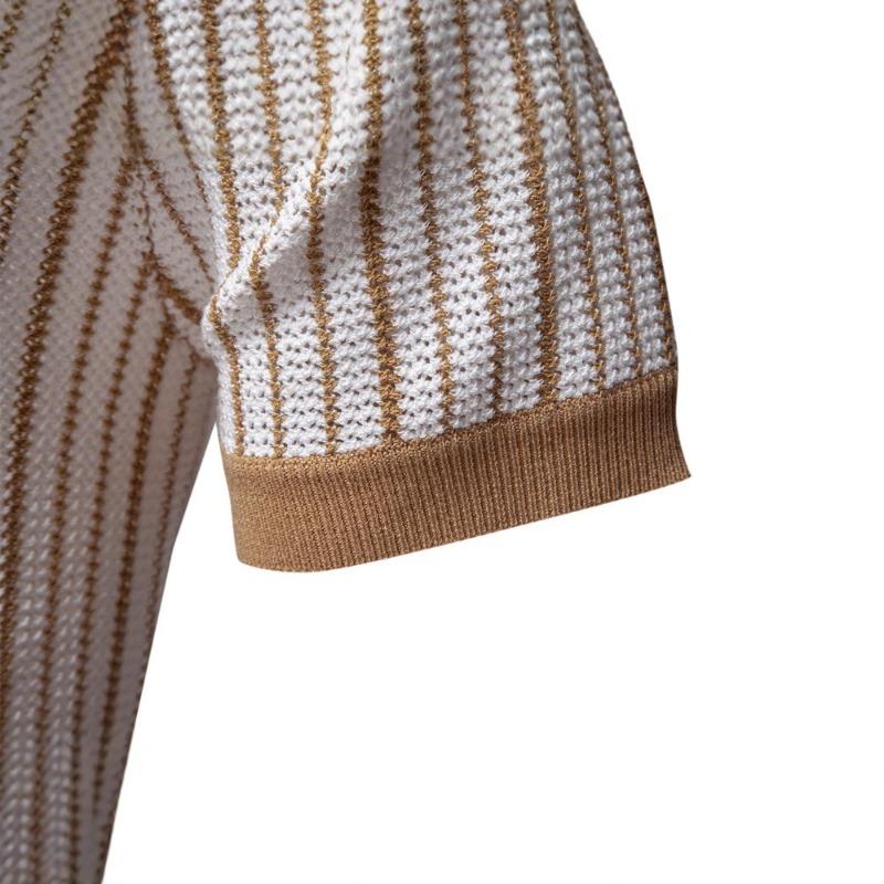 Летняя новая мужская трикотажная рубашка-поло с коротким рукавом