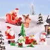 Christmas Resin Miniatures Figurines Santa Claus Snowman Elk Desktop Decor Ornaments Merry Christmas Decorations For Home 2023