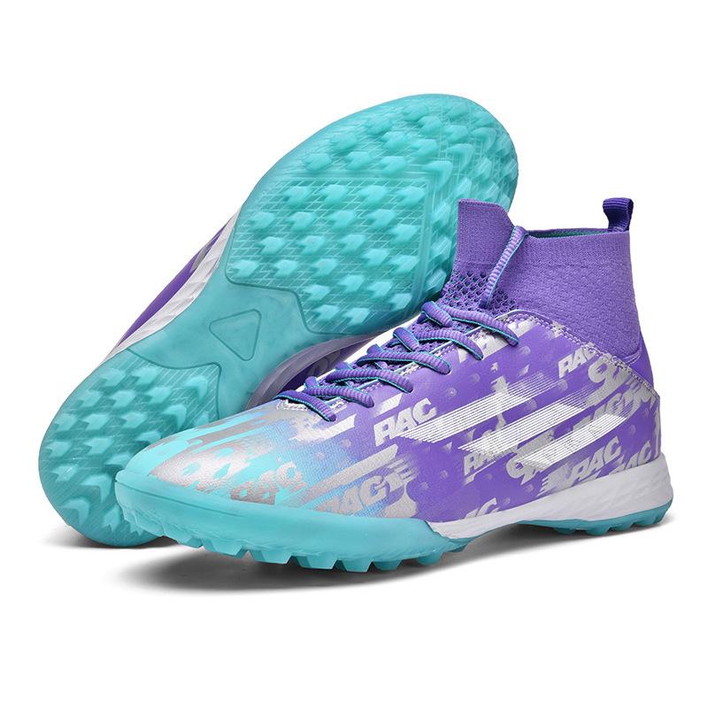 Футбольные бутсы мужские высокие шипы тренировочные для школьников длинные шипы молодежные искусственная трава детские тренировочные