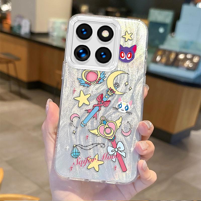 Милый мультяшный чехол 'Сейлор Мун' для Xiaomi Poco X6 X3 F6 M6 M4 Pro C61 13T 11 Lite, градиентный, ударопрочный, матовый