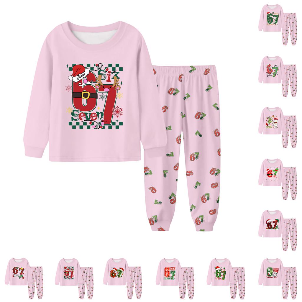 Детский комплект - Тонкий комплект-двойка с принтом для мальчика и девочки с длинными рукавами и брюками