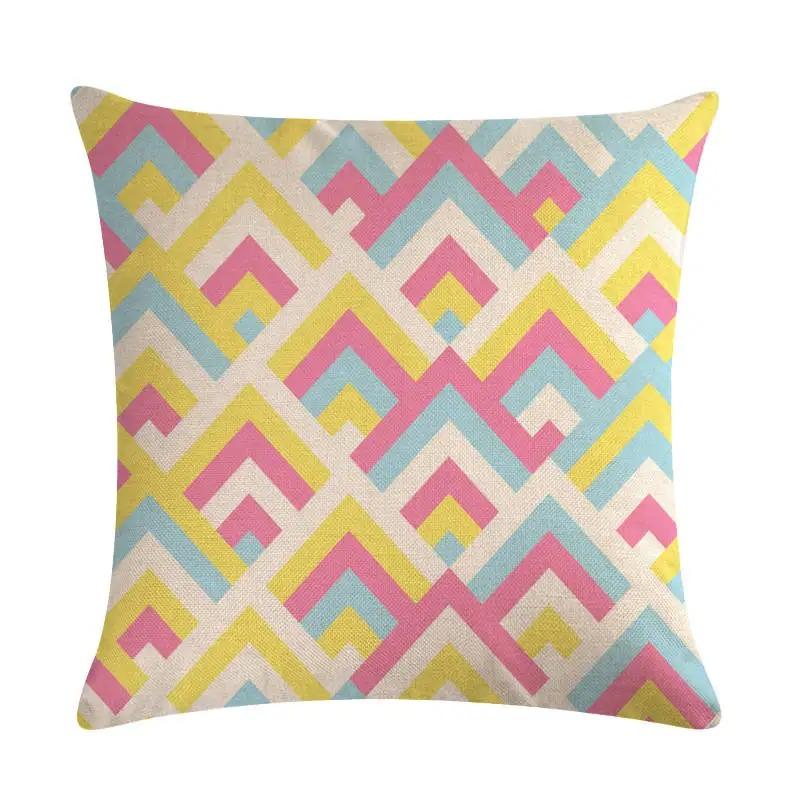 Office Living Room Home Pillowcase Simple Geometric Print Pillowcase Car Ornaments