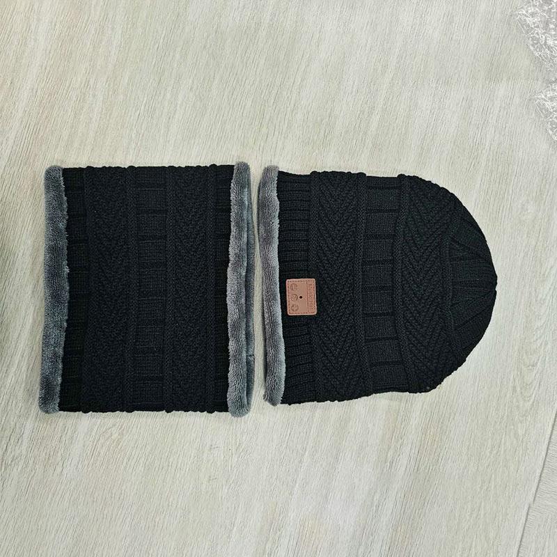 Bluetooth-шапка-бини с шарфом Bluetooth-аккумуляторная вязаная шапка с беспроводной головной убор Hands Free Зимний инструмент для бега для мужчин и женщин