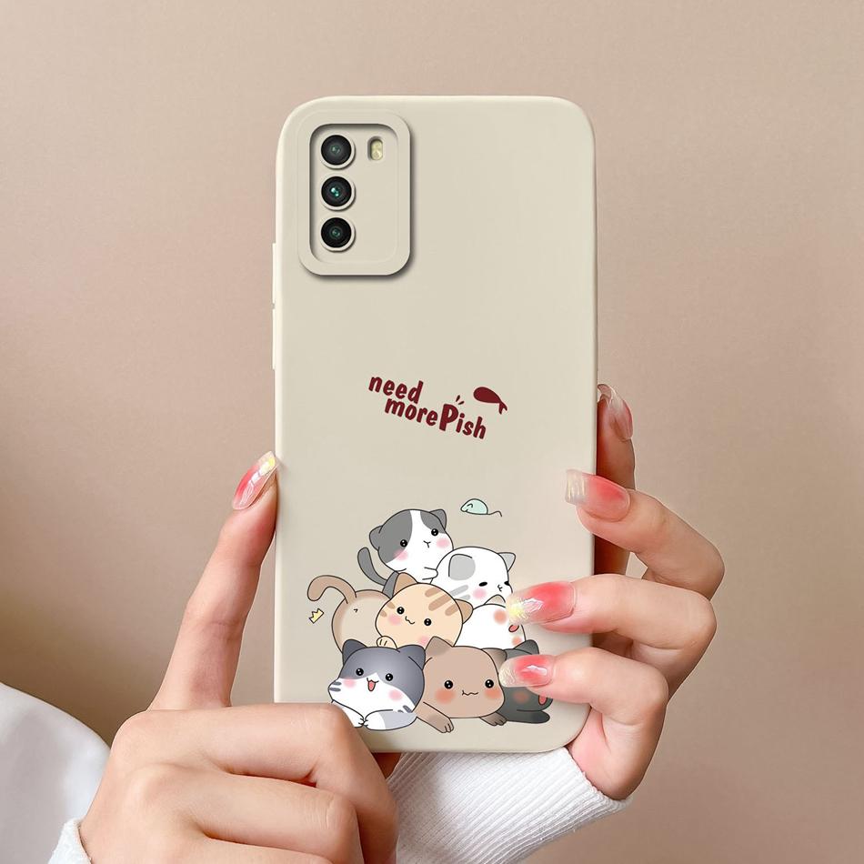 For Poco M3 Pro Case Cartoon Soft Liquid Silicone Full Coverage Anti Drop Phone Shell For Xiaomi Poco M 3 Pro M3Pro Bumper Funda
