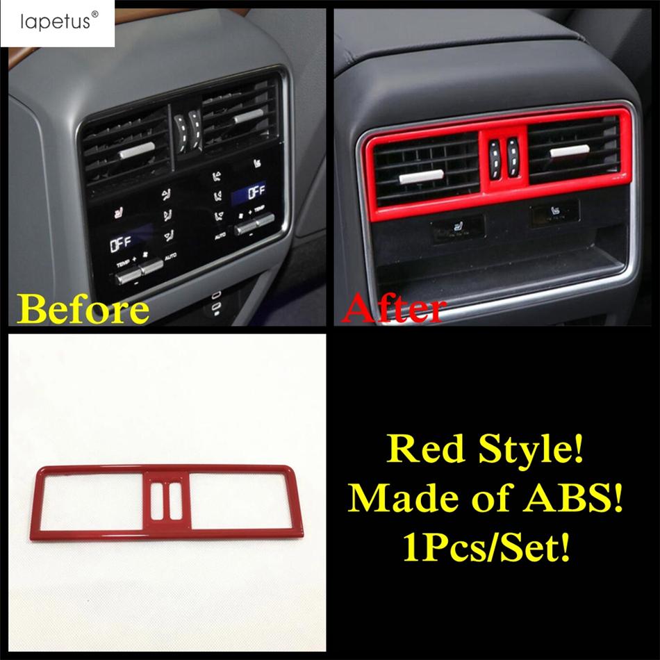 Red Gear Shift Head / Window Lift / Water Cup / Dashboard Screen Strip Cover Trim Accessories For Porsche Cayenne 2018 -