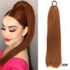 24 Inch Yaki Straight Synthetic Ponytail Hairpiece with Wrap Around Puff  Elastic Band  Natural Look Hair Extension for Women