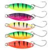 5pcs Colorful Walleye Trout Spoon Bait Metal Crankbait Hard Spoon Spinner Lure Single Hook