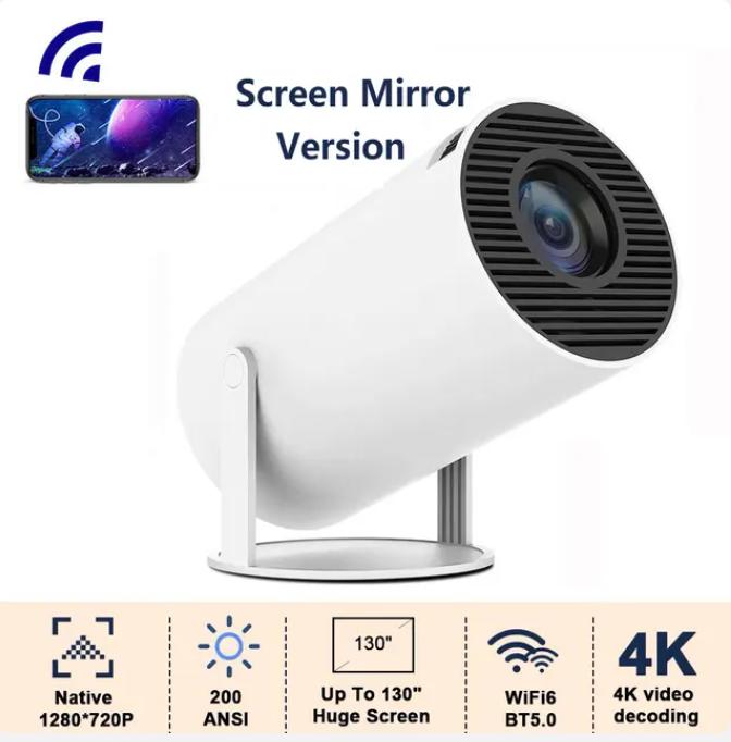HY300 HD 4K Projector Android 11 Bluetooth 5.0 Remote Control 5G Wifi 1280*720P 180° Home Theater Portable Outdoor