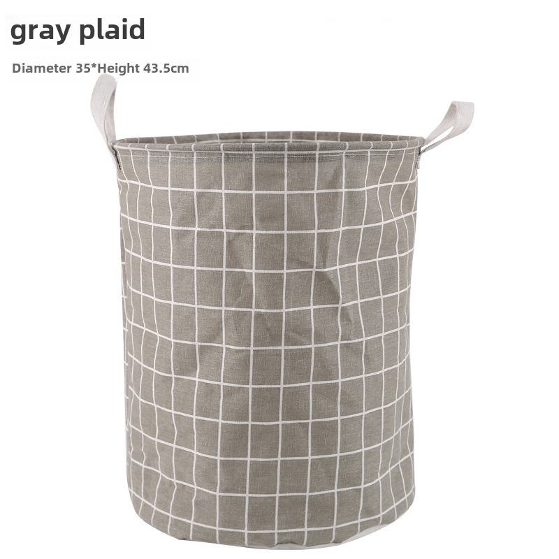 Круглая корзина из хлопка и льна для грязного белья, игрушек и всяких мелочей — складная и с решетчатым механизмом хранения.