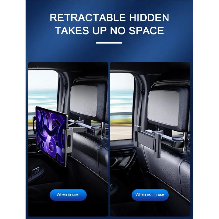 SEAMETAL Upgraded Car Headrest Phone Holder Telescopic Anti Shake Auto Table Holder Smartphone Mount for 4-12.9 Inch iPad iPhone