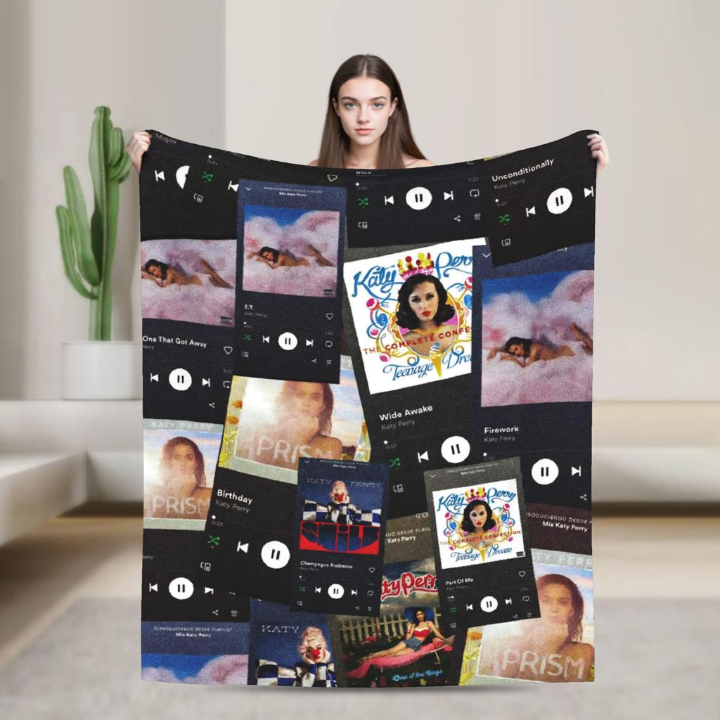 Perry Tour 2025 Katy Butterfly Blanket Super Warm Street Trend Plush Throw Blanket For Outdoor Flannel Bedspread Bed Cover