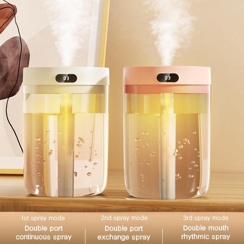 USB Увлажнитель воздуха с двойным распылением, большая емкость 1500 мл, сильный туман, ультразвуковой аромадиффузор, Humidificador для дома, спальни