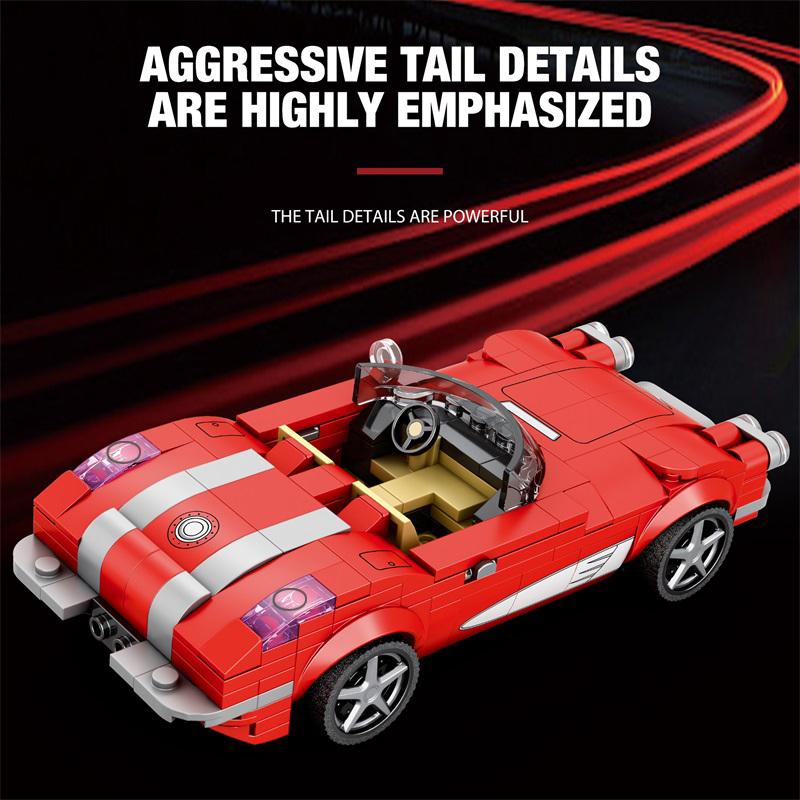 Красный кабриолет, модель спортивного автомобиля, набор строительных блоков, 311 шт., гоночный автомобиль, набор игрушек для взрослых, детей, мальчиков 8+