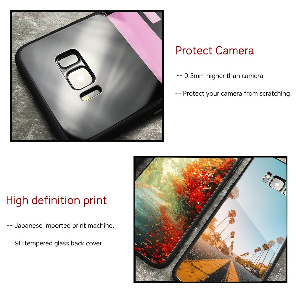 For Samsung S10e Glass Back Cover Case Road Shell Note 8 Case for Galaxy S8 S9 S10 Plus Note 8 9 10 Plus S10e S20 Plus Ultra S22