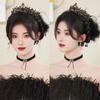 Birthday Crown Baroque Premium Muse Hepburn Style Wedding Bride Black Crown Headgear Princess Hair Accessories