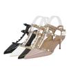 High Heels Patent Leather Metal Rivets Women's Shoes Sandals