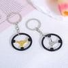Mini Steering Wheel Keychain Non-Fading Metallic Finish Sturdy Design Key Accessory for Car Racers Hobby Collection