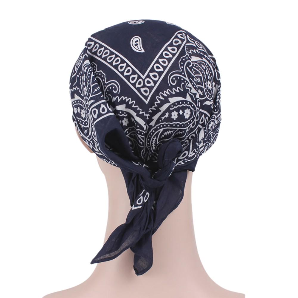 Women India Muslim Retro Floral Cotton Towel Cap Turban Baseball Hat Wrap