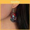 Themed Flower Halloween Skull Patterns Water Droplet Shaped Earrings Women