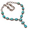 Blue Copper Turquoise Handmade Gemstone Necklace, Copper Electroformed Necklace Antique Jewelry, For Engagement Gift