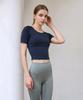 NOKJOK Slender Crop Short Sleeve Tee Running Yoga Wear Pilates Wear (Type A)