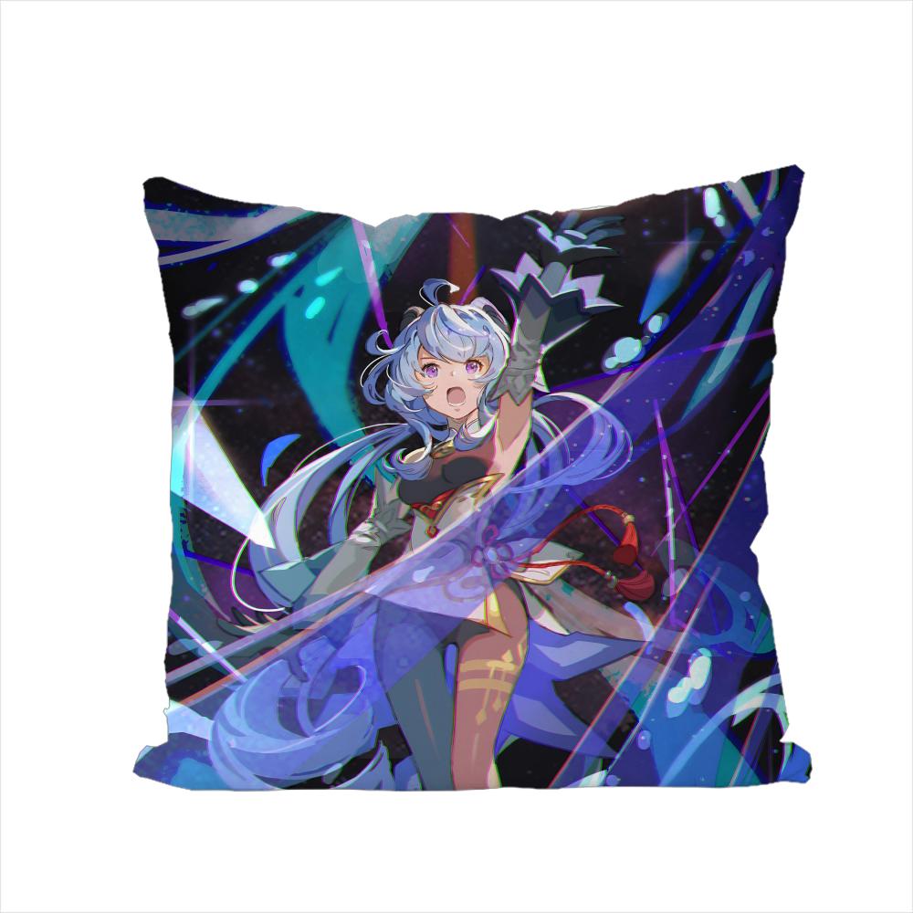 Ganyu Genshin Impact Pillow Case For Car Sofa Decorative Home Doublesided Print Plush Square Throw Pillow Cushion Cover