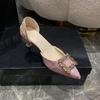 Square Buckle Fashion Pointed Sandals Women's 2025 Spring and Summer New Small Fragrant Style Gentle Fashion Versatile Single Shoes High Heels Women