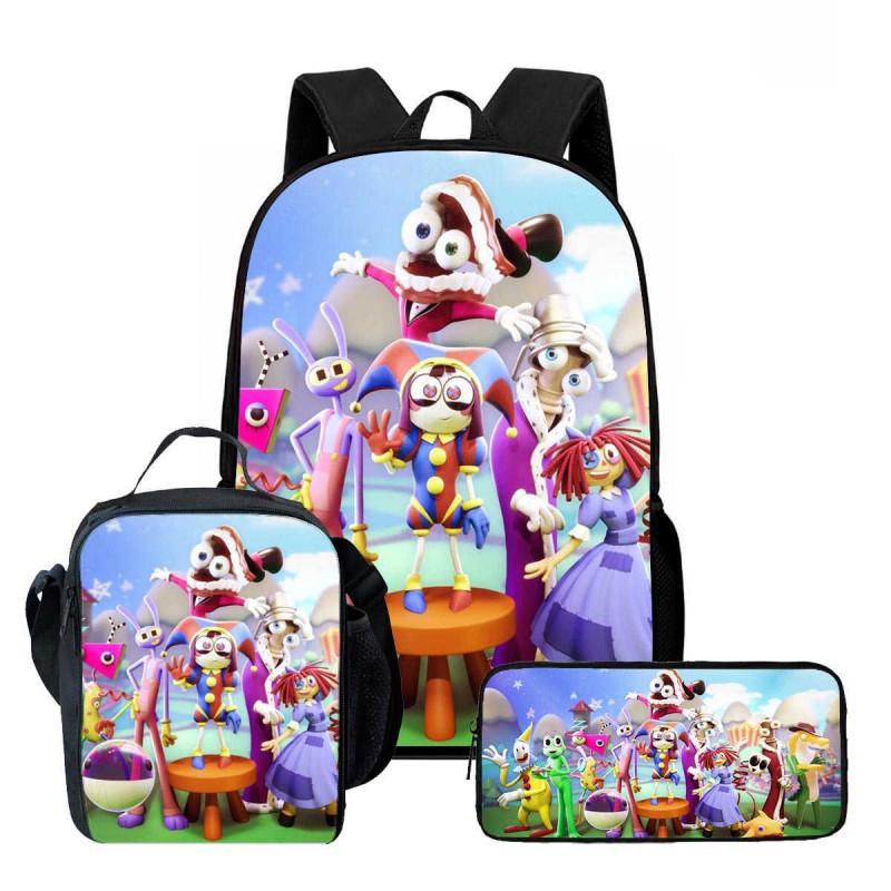 Kids Cartoon Backpack Set With Lunch Bag Pencil Case - Lightweight Ergonomic School Grades 1-6